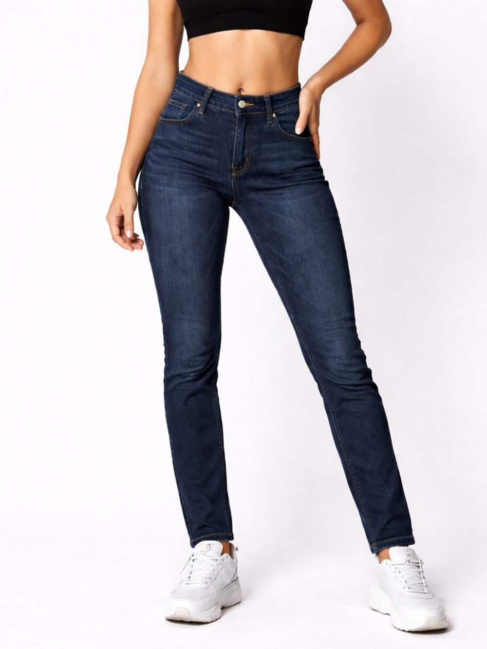 Ann Taylor Loft Slim & Straight Jeans Womens 6 Blue Dark Wash Stretch